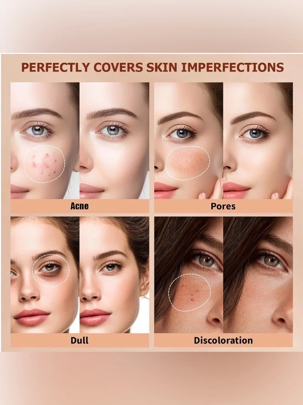 QIC Clear & Flawless Full Coverage Cream Pot Concealer - Shade 140 Natural Skin
